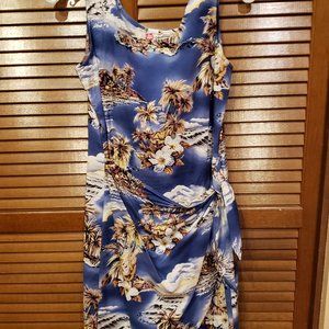 Blue Print Hawaiian Dress